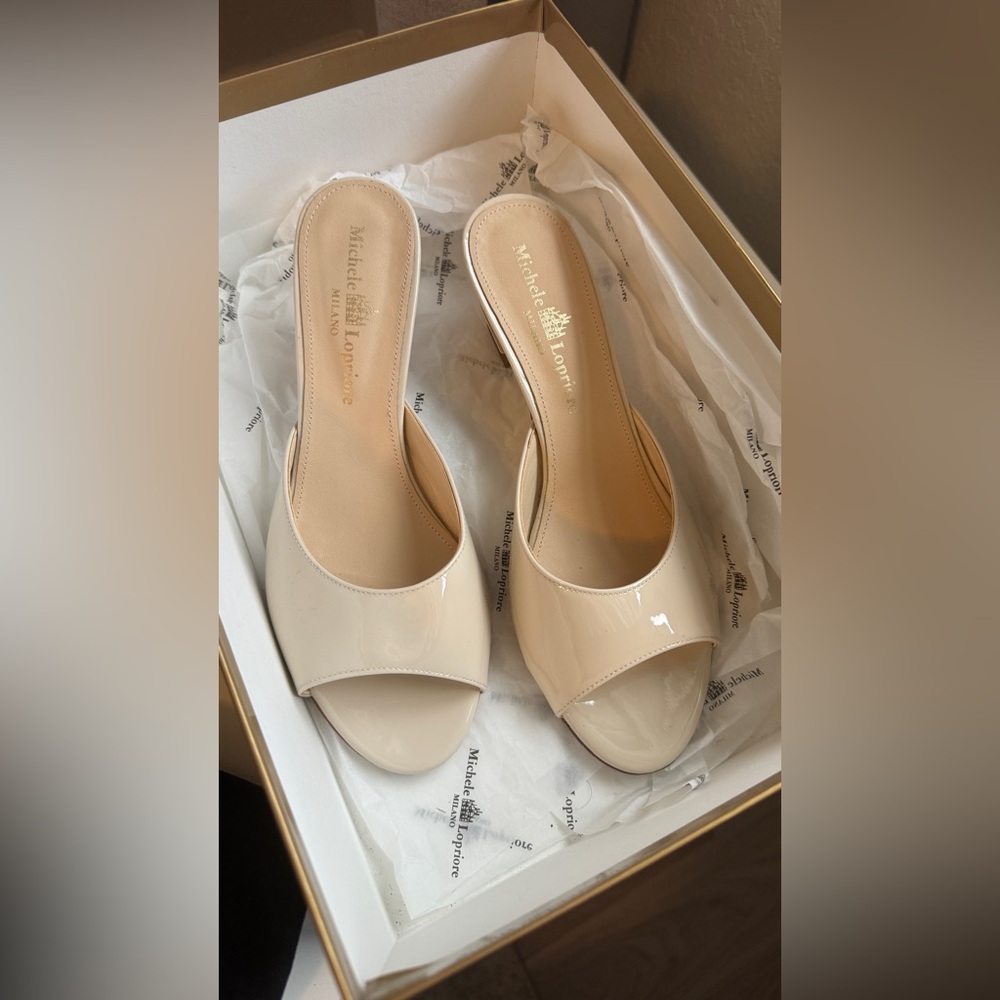 Michele Lopriore Leather Slide Dress Sandals – Size 36 / US 5.5